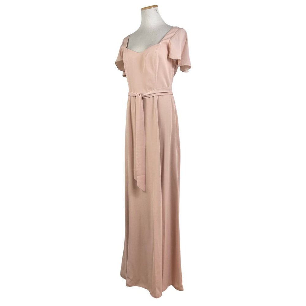 Show Me Your Mumu Dress Size XL NEW Powder Pink Belted Crepe Maxi - Picture 4 of 7